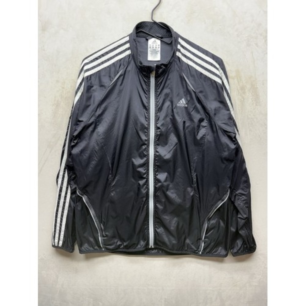 adidas Jacket Mens Large Formotion Track Windbreaker Black Full Zip Lightweight